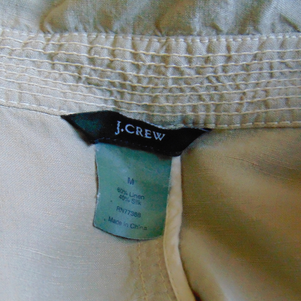 J.Crew Khaki Utility Linen Silk Jacket M - Picture 6 of 6